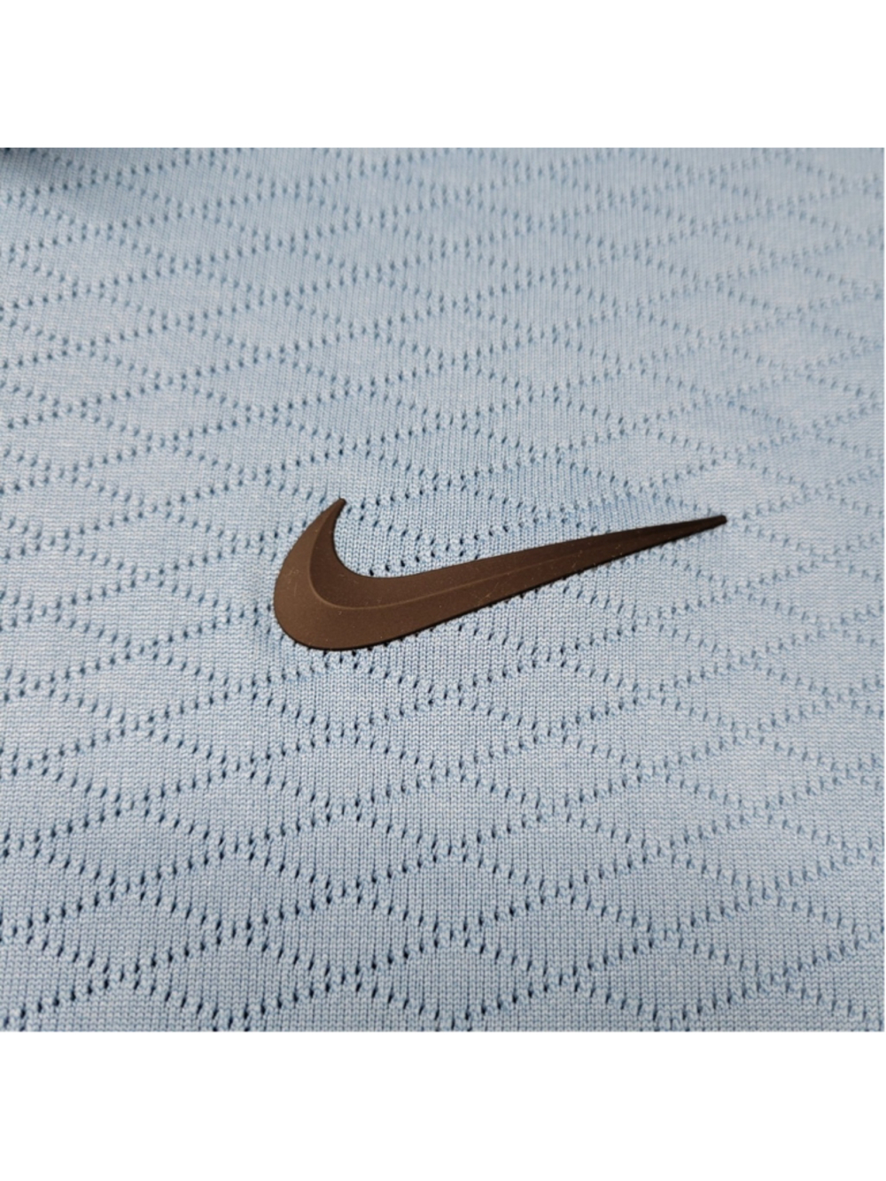 Nike Golf Polo Shirt MEn Size 2XL Blue Rubber Swoosh Logo Short Sleeve Dri-Fit - Picture 4 of 9